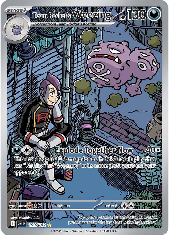 Team Rocket's Weezing - [  199/182 ] - Illustration Rare - Pokemon SV10 Destined Rivals