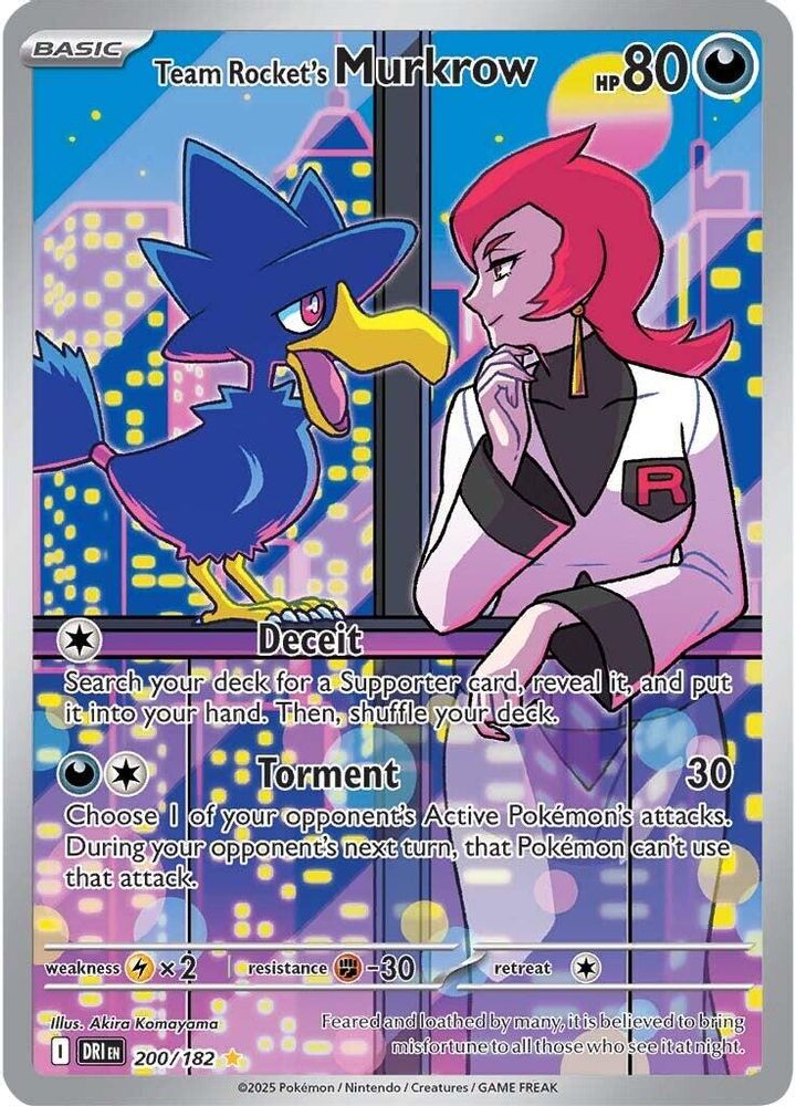 Team Rocket's Murkrow - [  200/182 ] - Illustration Rare - Pokemon SV10 Destined Rivals