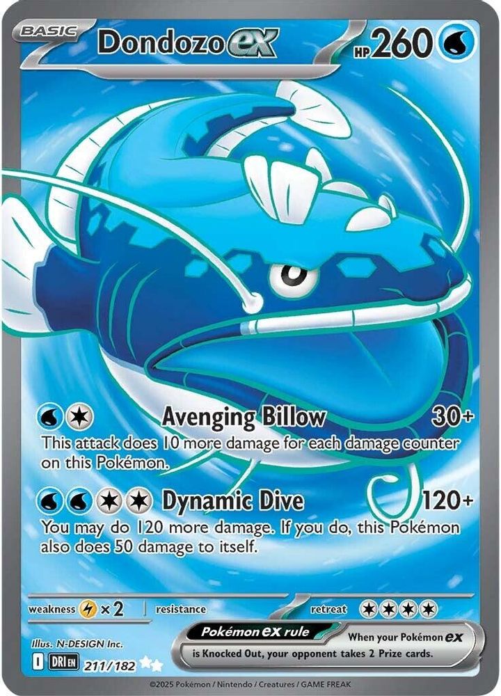 Dondozo ex - [  211/182 ] - Ultra Rare - Pokemon SV10 Destined Rivals