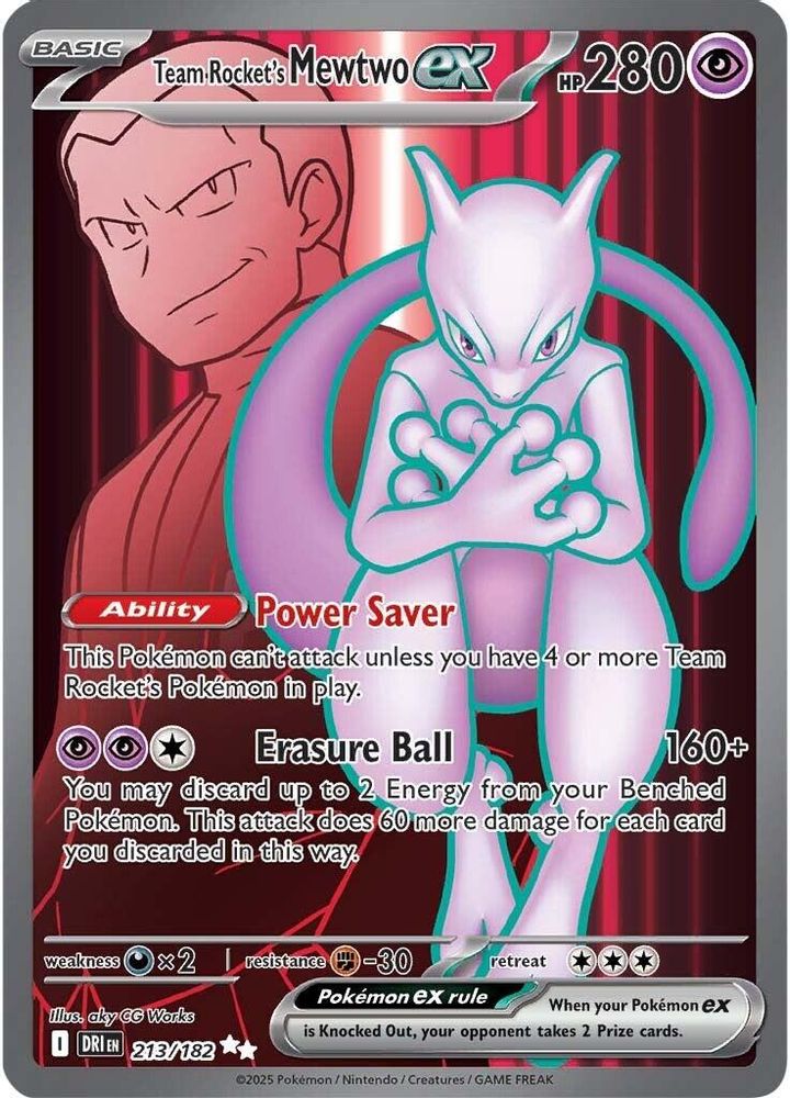 Team Rocket's Mewtwo ex - [  213/182 ] - Ultra Rare - Pokemon SV10 Destined Rivals