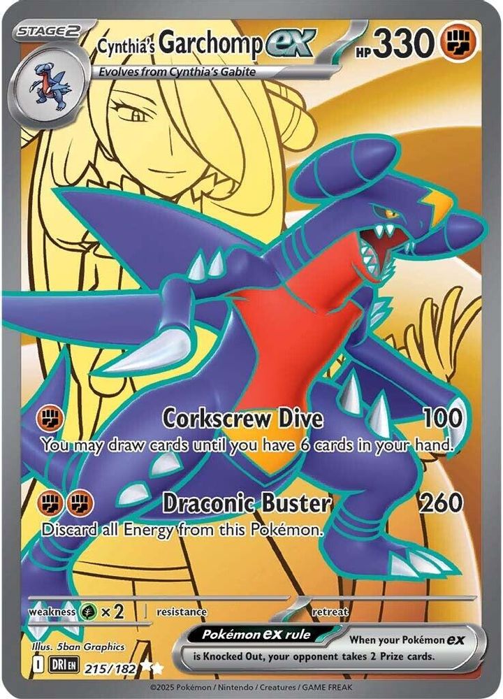Cynthia's Garchomp ex - [  215/182 ] - Ultra Rare - Pokemon SV10 Destined Rivals