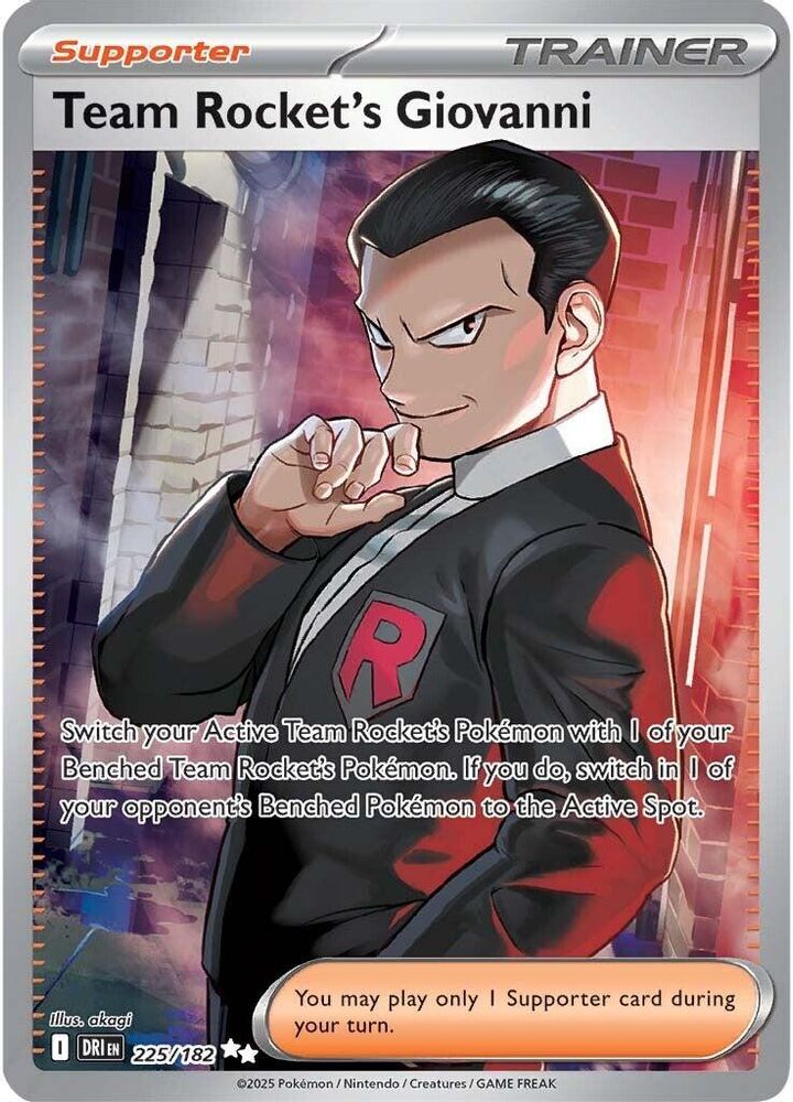 Team Rocket's Giovanni - [  225/182 ] - Ultra Rare - Pokemon SV10 Destined Rivals