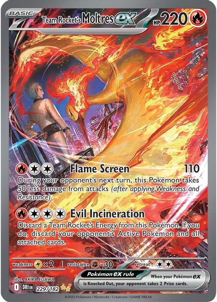 Team Rocket's Moltres ex - [  229/182 ] - Special Illustration Rare - Pokemon SV10 Destined Rivals