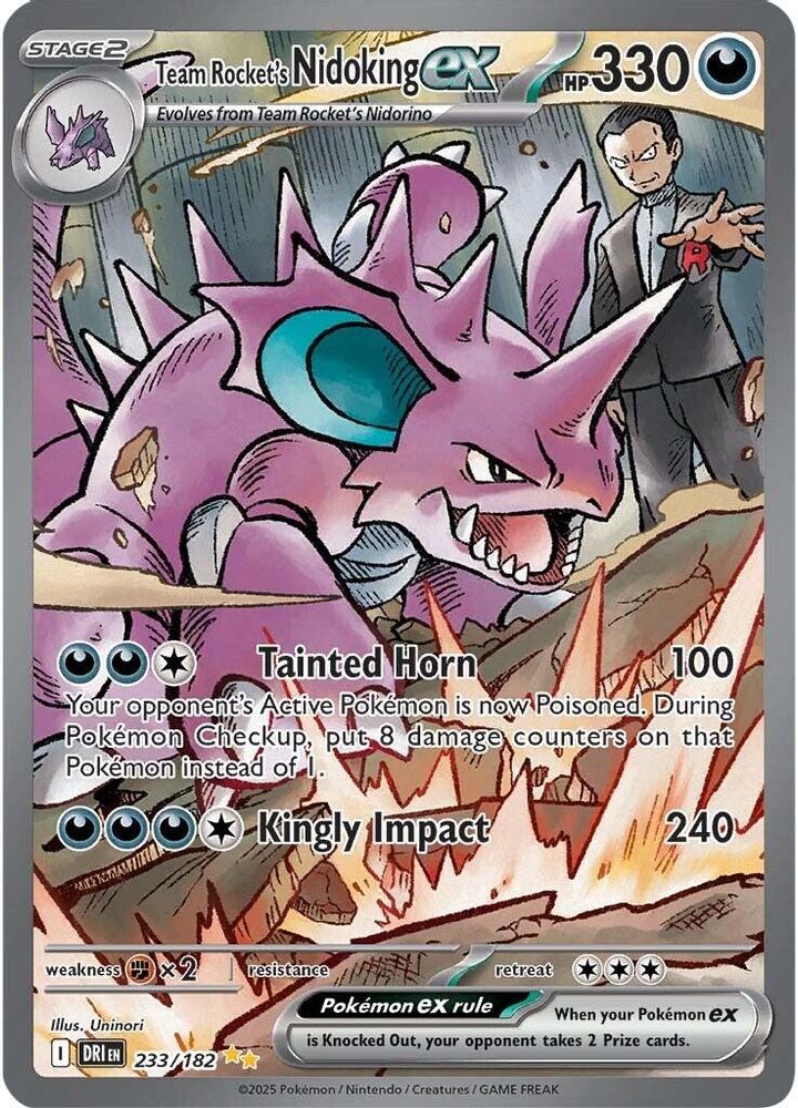 Team Rocket's Nidoking ex - [  233/182 ] - Special Illustration Rare - Pokemon SV10 Destined Rivals
