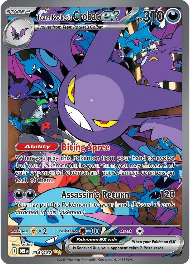 Team Rocket's Crobat ex - [  234/182 ] - Special Illustration Rare - Pokemon SV10 Destined Rivals