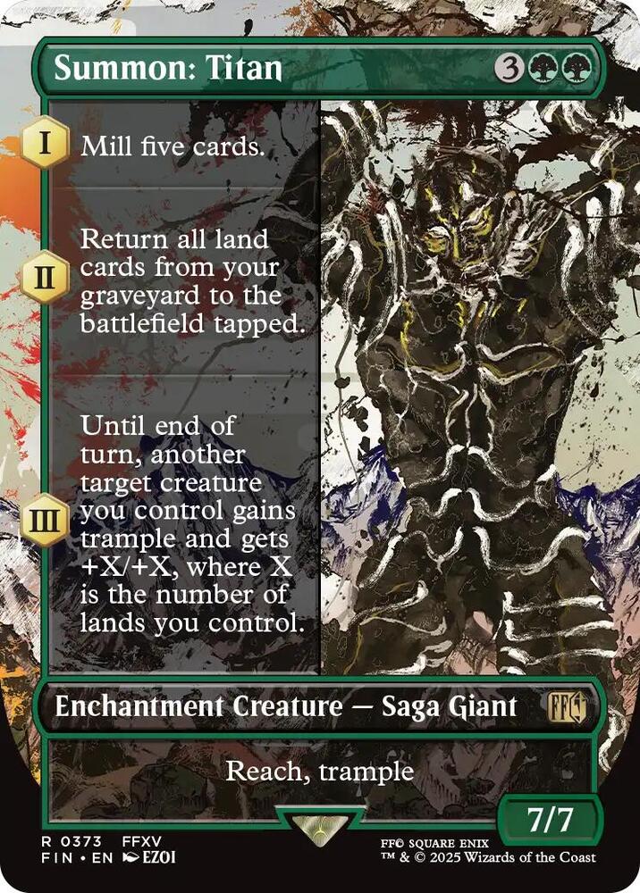 FOIL BORDERLESS Summon: Titan - #373 - Rare Final Fantasy
