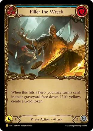 [Cold Foil] Pilfer the Wreck (Blue) (Treasure) (#SEA140) - Pirate Booty - FAB High Seas