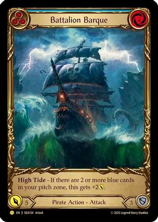 [Cold Foil] Battalion Barque (Blue) (Treasure) (#SEA154) - Pirate Booty - FAB High Seas