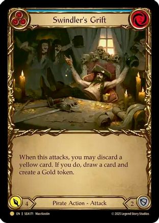 [Cold Foil] Swindler's Grift (Blue) (Treasure) (#SEA171) - Pirate Booty - FAB High Seas