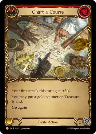 [Cold Foil] Chart a Course (Red) (Treasure) (#SEA173) - Pirate Booty - FAB High Seas
