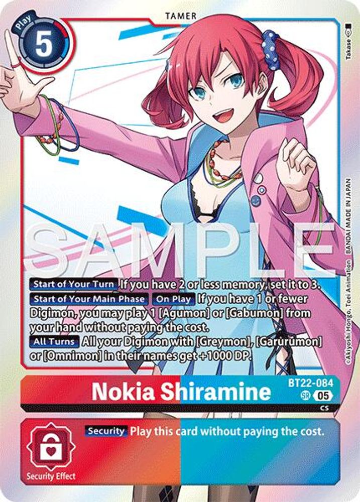 Nokia Shiramine (BT22-084) Super Rare - Digimon Cyber Eden