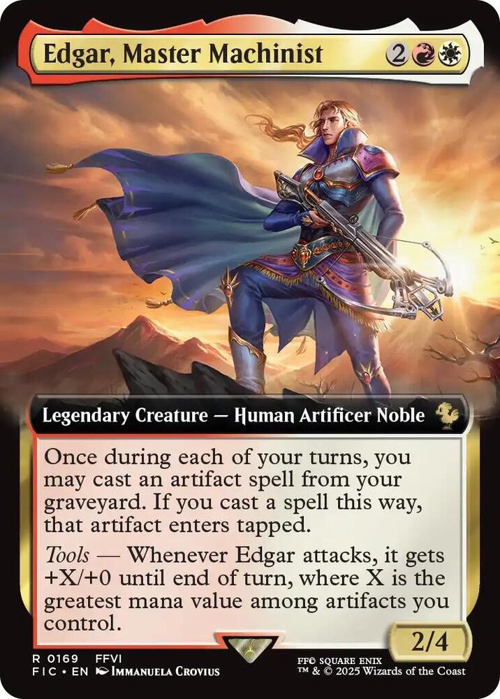 FOIL EXTENDED ART Edgar, Master Machinist - #169 - Rare FINAL FANTASY