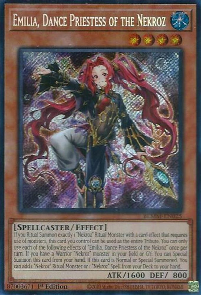 Emilia, Dance Priestess of the Nekroz - (BLMM-EN025) - Secret Rare 1st Edition