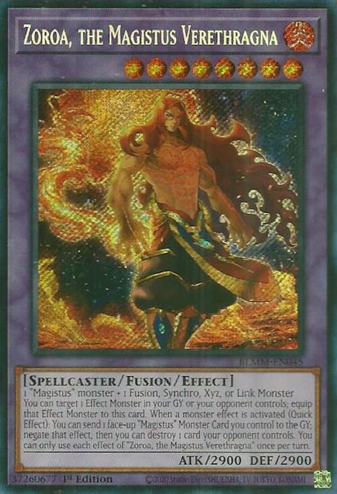 Zoroa, the Magistus Verethragna - (BLMM-EN045) - Secret Rare 1st Edition