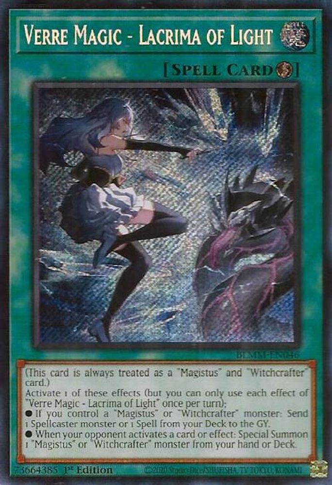 Verre Magic - Lacrima of Light - (BLMM-EN046) - Secret Rare 1st Edition