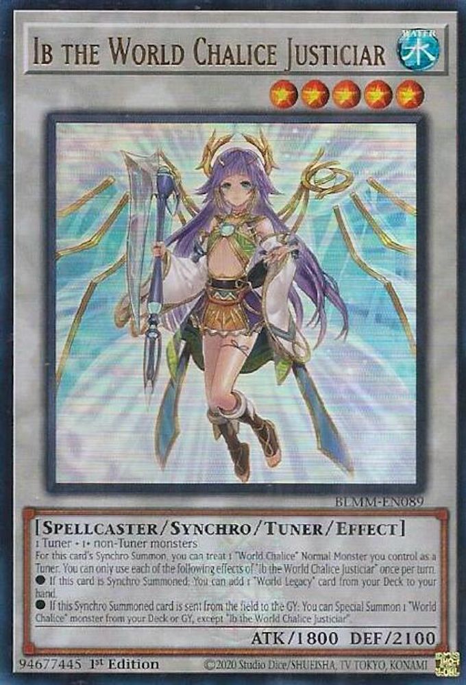 Ib the World Chalice Justiciar - (BLMM-EN089) - Ultra Rare 1st Edition