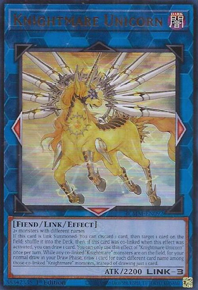 Knightmare Unicorn - (BLMM-EN092) - Ultra Rare 1st Edition