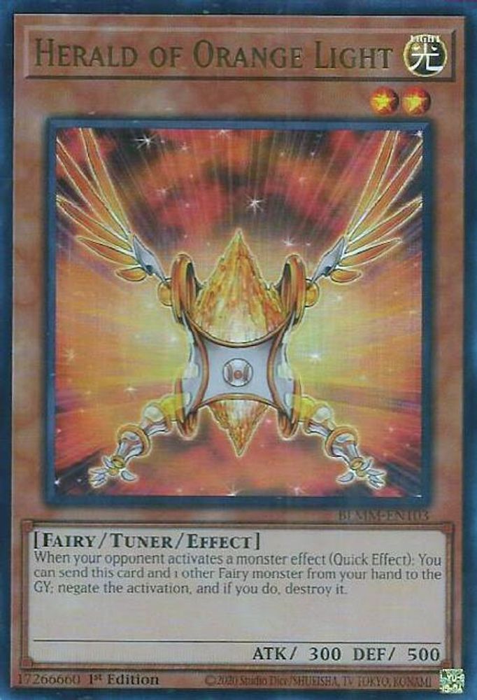 Herald of Orange Light - (BLMM-EN103) - Ultra Rare 1st Edition