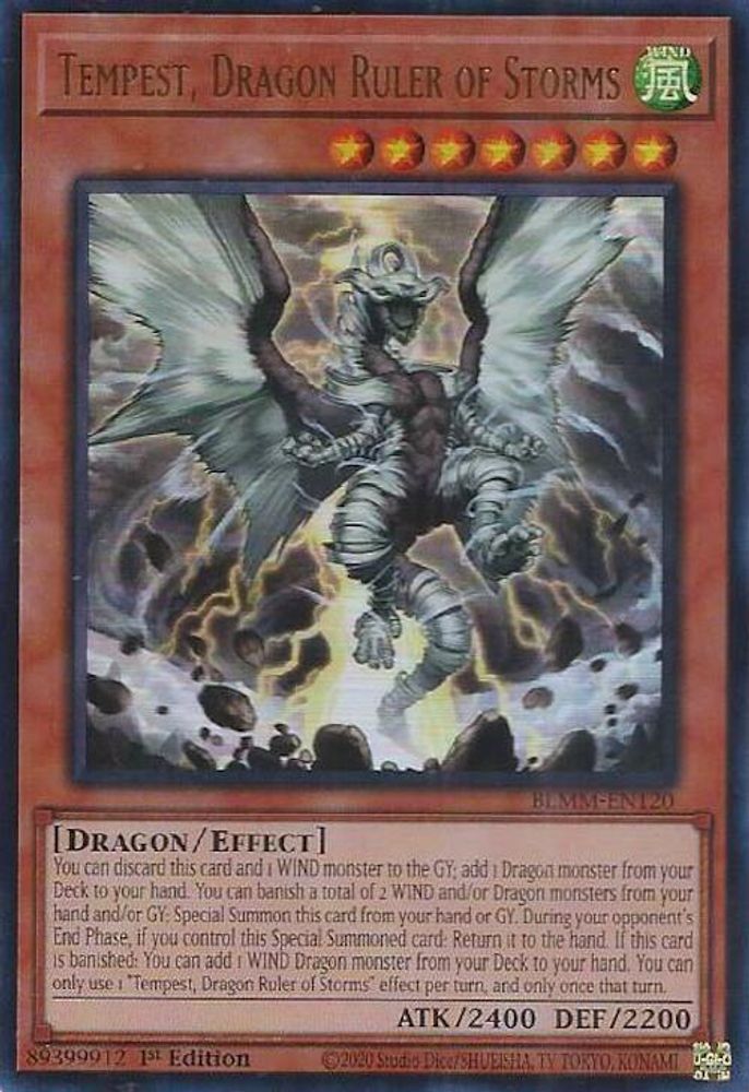 Tempest, Dragon Ruler of Storms - (BLMM-EN120) - Ultra Rare 1st Edition