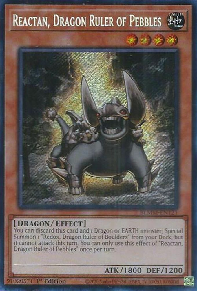 Reactan, Dragon Ruler of Pebbles - (BLMM-EN121) - Secret Rare 1st Edition