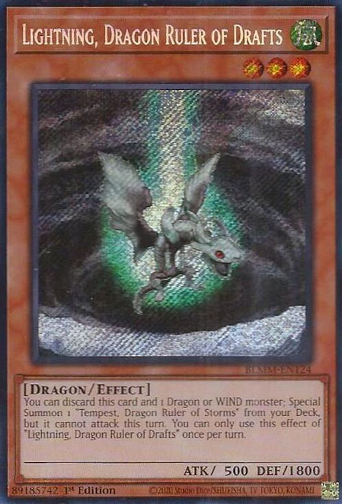 Lightning, Dragon Ruler of Drafts - (BLMM-EN124) - Secret Rare 1st Edition