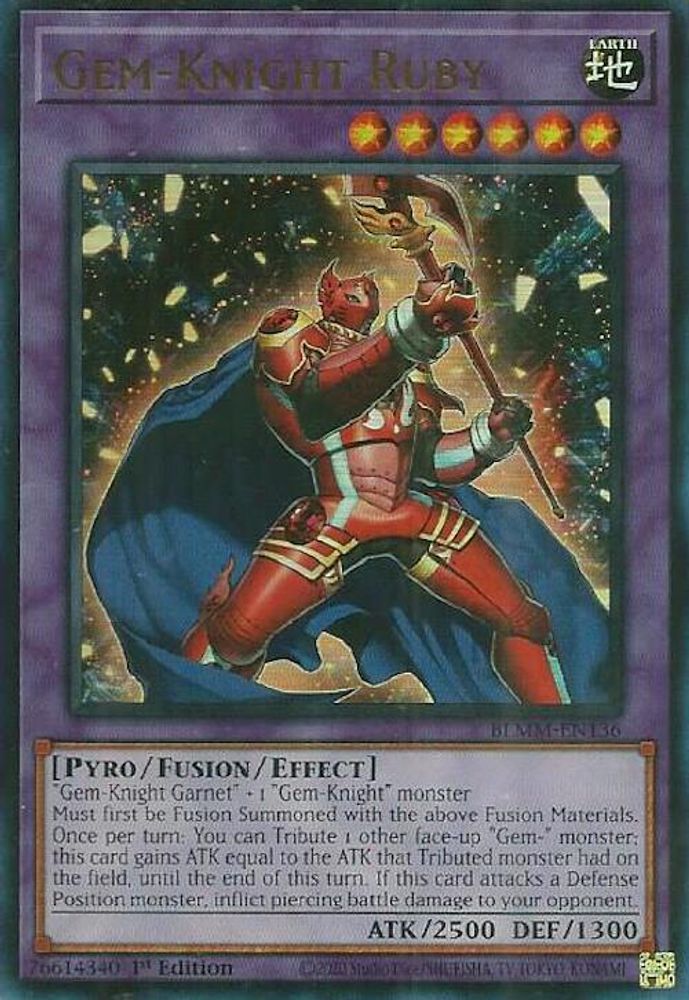 Gem-Knight Ruby - (BLMM-EN136) - Ultra Rare 1st Edition