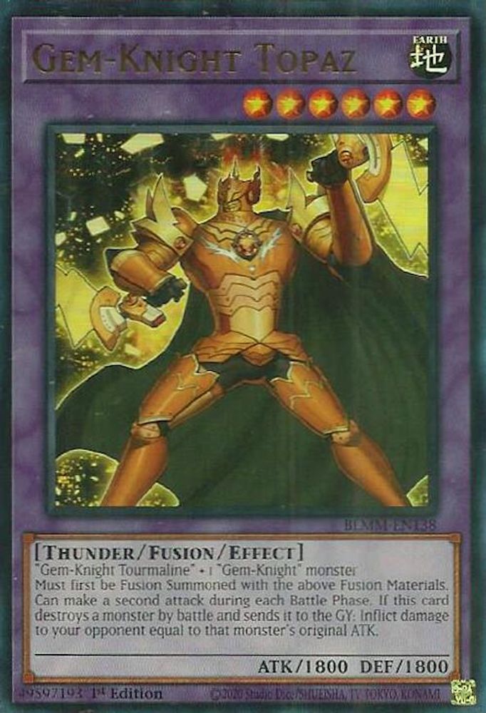 Gem-Knight Topaz - (BLMM-EN138) - Ultra Rare 1st Edition