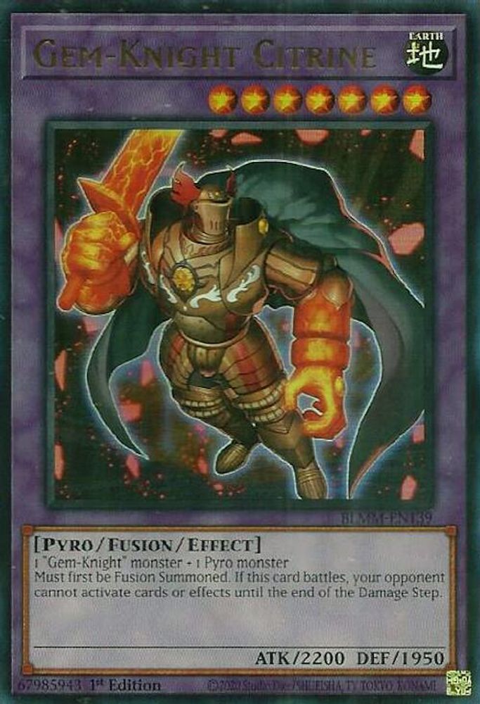 Gem-Knight Citrine - (BLMM-EN139) - Ultra Rare 1st Edition
