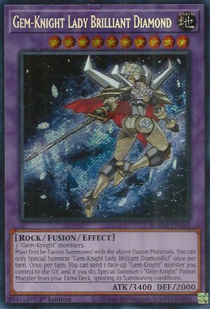 Gem-Knight Lady Brilliant Diamond - (BLMM-EN145) - Secret Rare 1st Edition