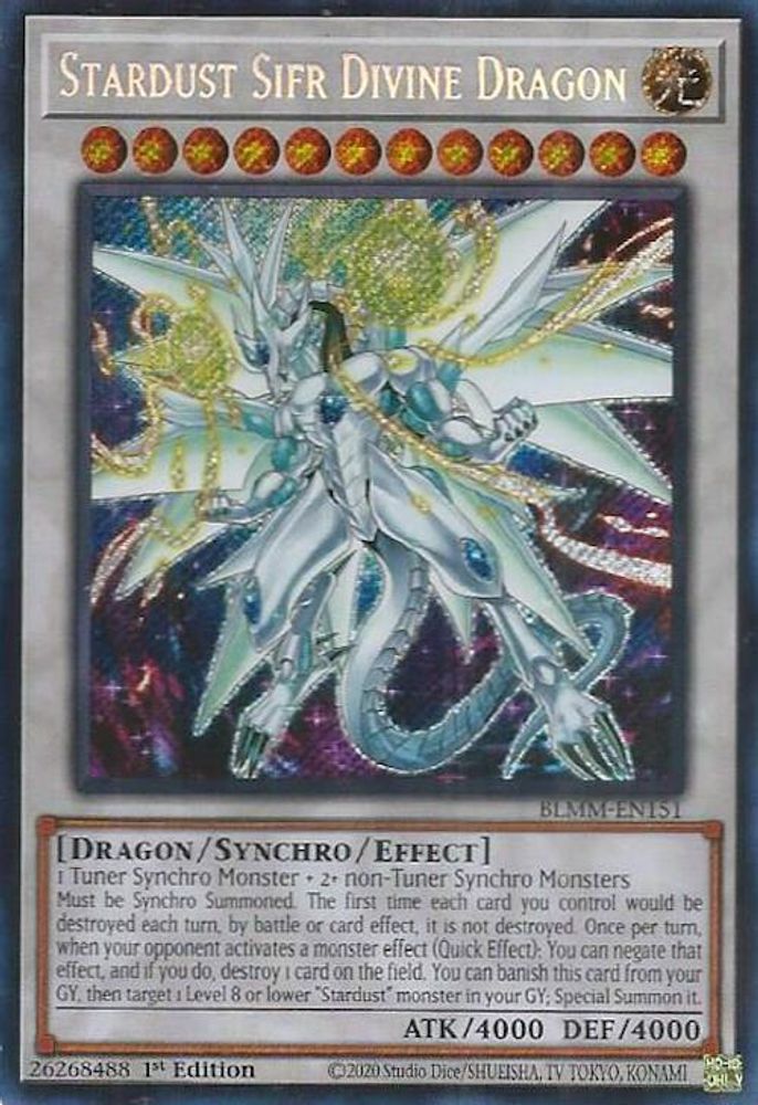 Stardust Sifr Divine Dragon - (BLMM-EN151) - Secret Rare 1st Edition