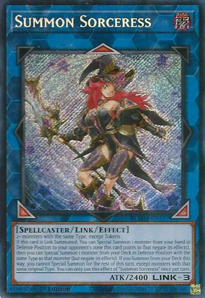 Summon Sorceress - (BLMM-EN157) - Secret Rare 1st Edition
