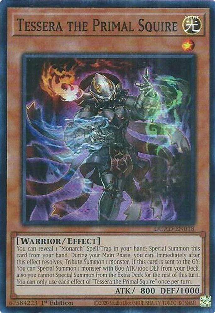 Tessera the Primal Squire - (DUAD-EN018) - Super Rare 1st Edition