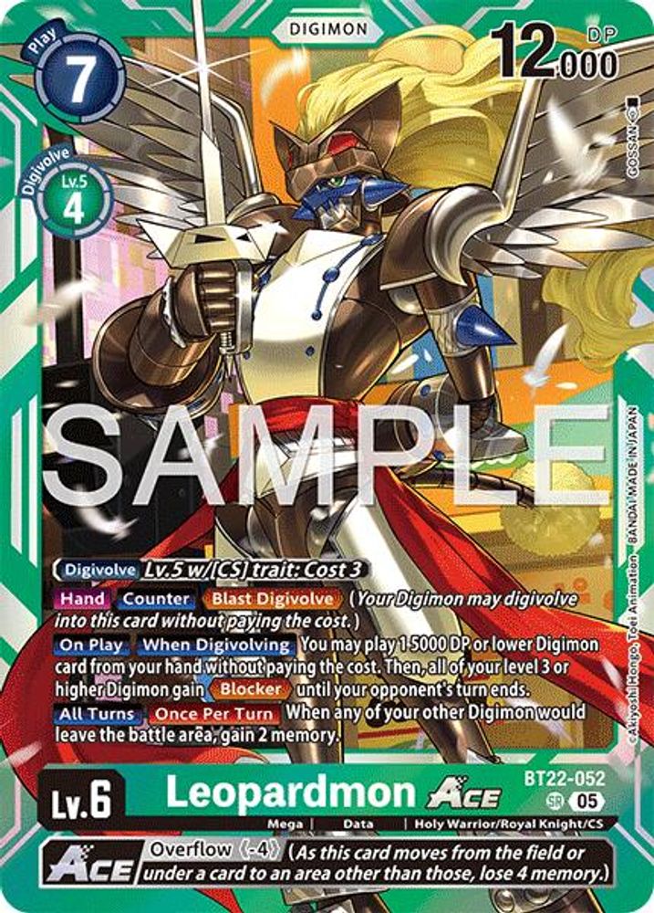 Leopardmon ACE (BT22-052) Super Rare - Digimon Cyber Eden
