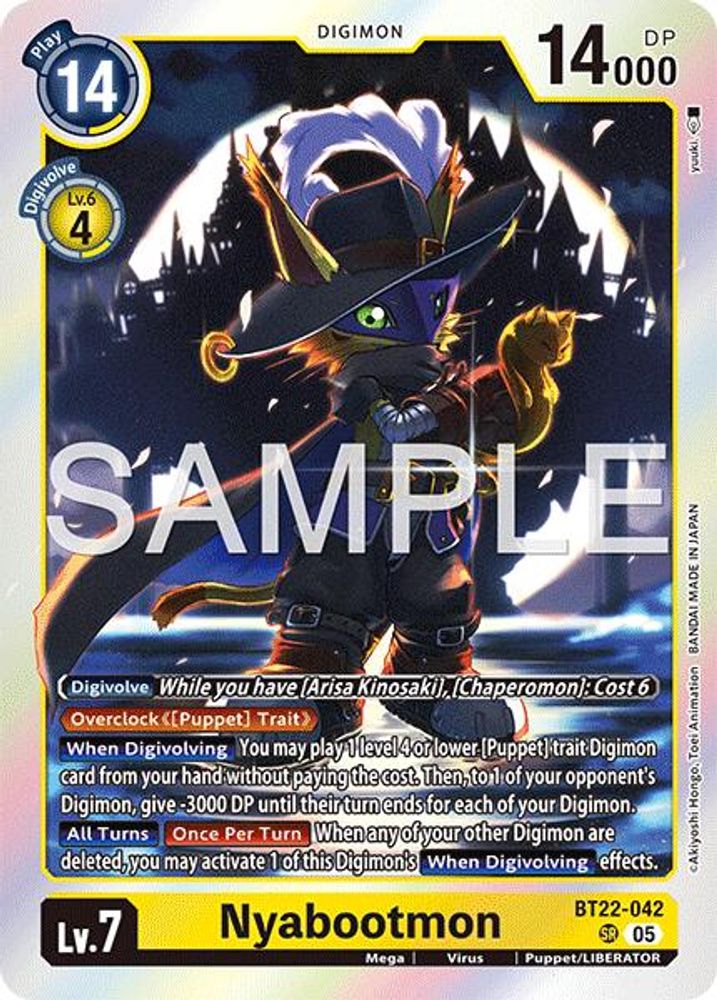 Nyabootmon (BT22-042) Super Rare - Digimon Cyber Eden
