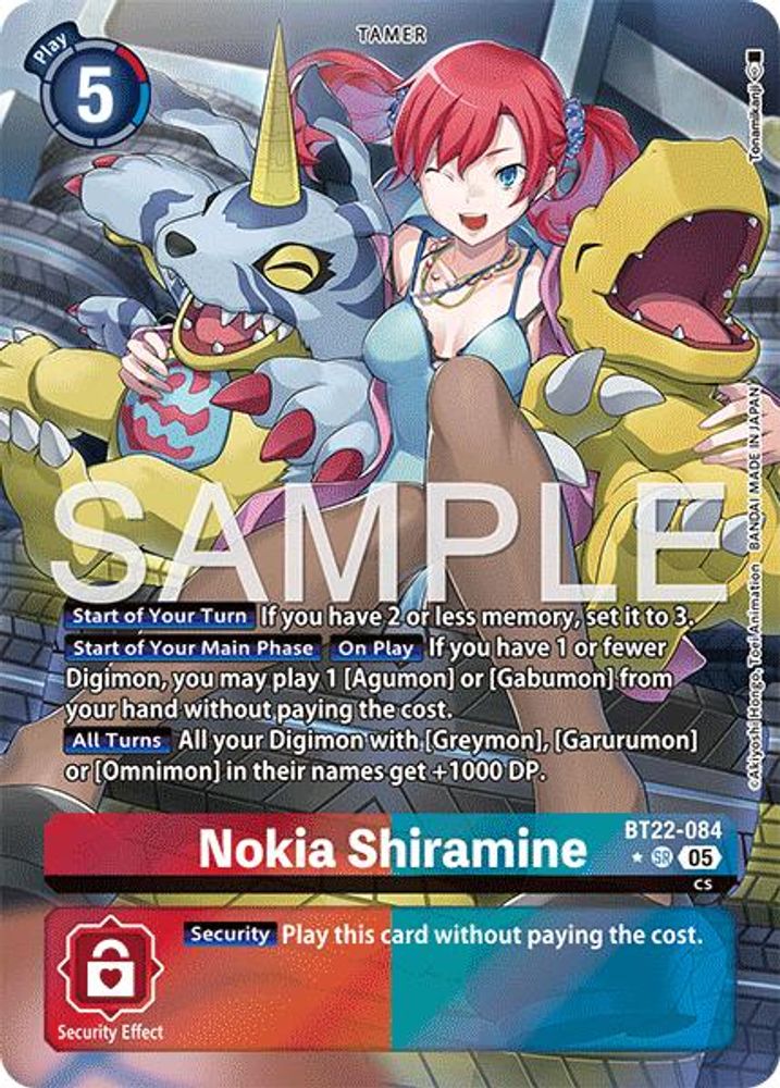 Nokia Shiramine (Alternate Art) (BT22-084) SR★ - Digimon Cyber Eden