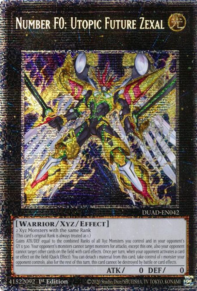 [STARLIGHT RARE] Number F0: Utopic Future Zexal (Starlight Rare) - (DUAD-EN042) - 1st Edition