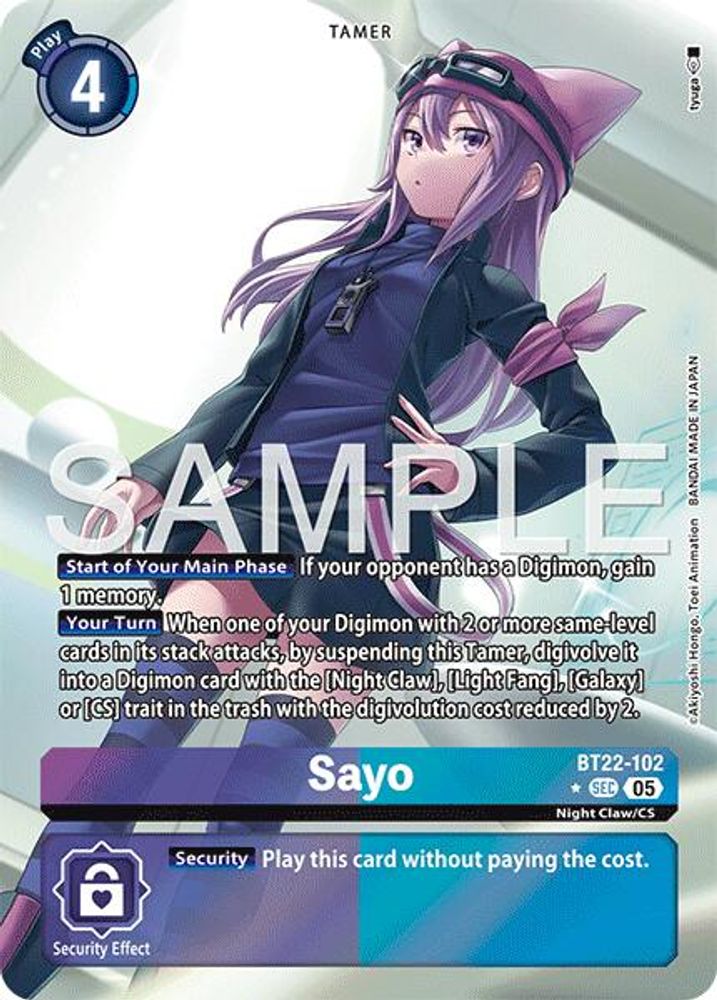 Sayo (Alternate Art) (BT22-102) SEC★ - Digimon Cyber Eden