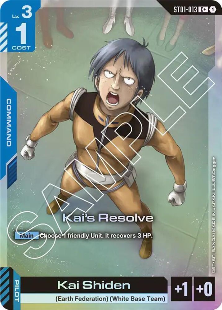 [ALTERNATE ART] Kai's Resolve (C+) (ST01-013) - Gundam Starter Deck 01 Heroic Beginnings