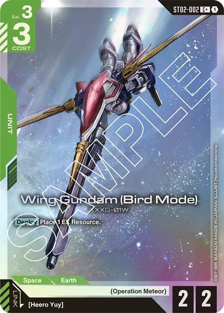 [ALTERNATE ART] Wing Gundam (Bird Mode) (C+) (ST02-002) - Gundam Starter Deck 02 Wings of Advance