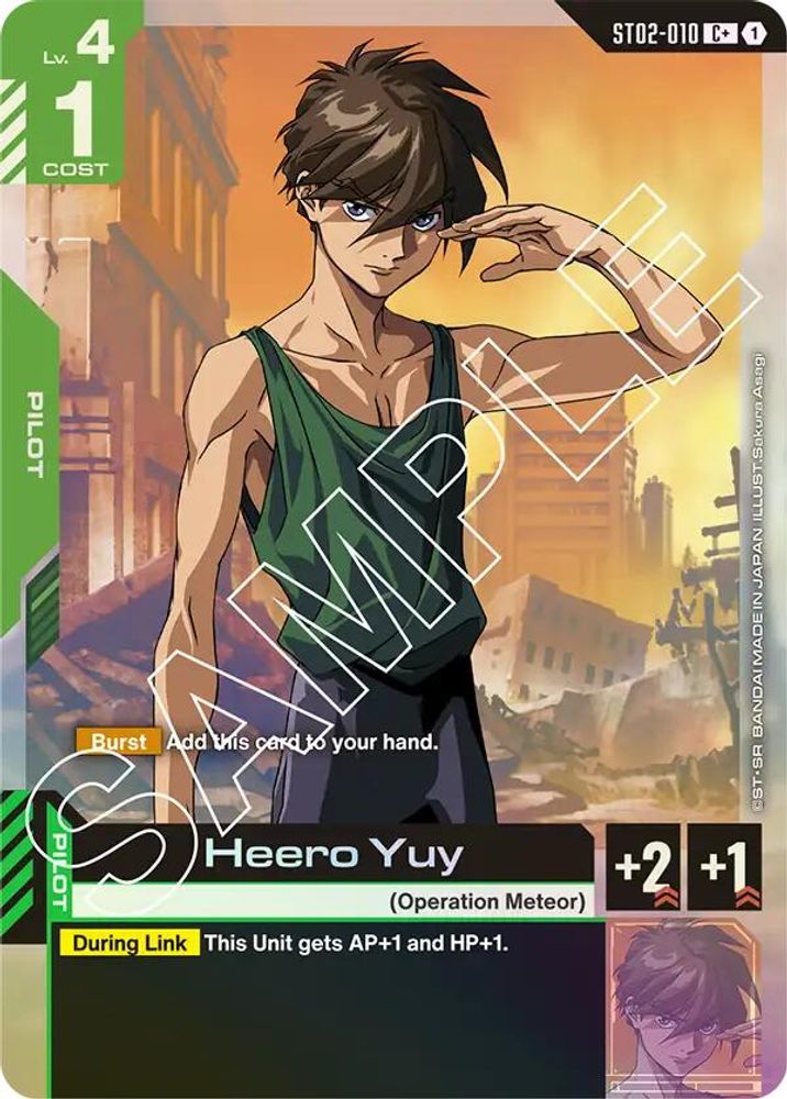 [ALTERNATE ART] Heero Yuy (C+) (ST02-010) - Gundam Starter Deck 02 Wings of Advance