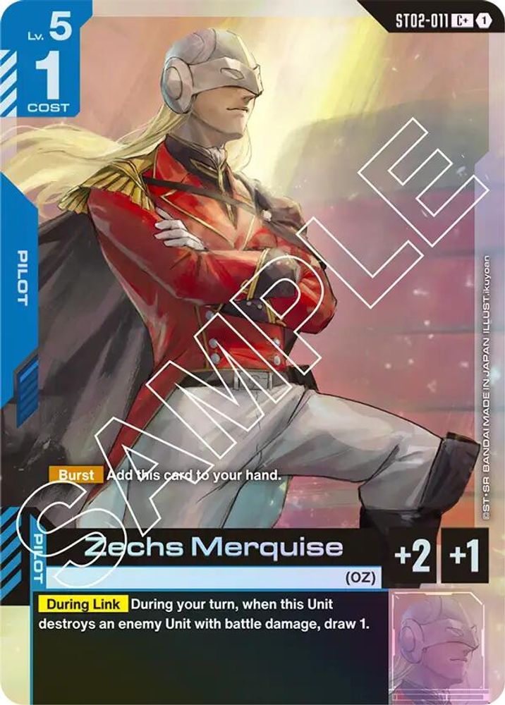 [ALTERNATE ART] Zechs Merquise (C+) (ST02-011) - Gundam Starter Deck 02 Wings of Advance