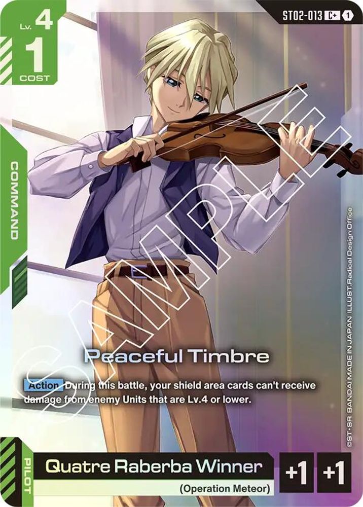 [ALTERNATE ART] Peaceful Timbre (C+) (ST02-013) - Gundam Starter Deck 02 Wings of Advance
