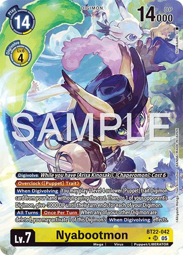 Nyabootmon (Alternate Art) (BT22-042) SR★ - Digimon Cyber Eden