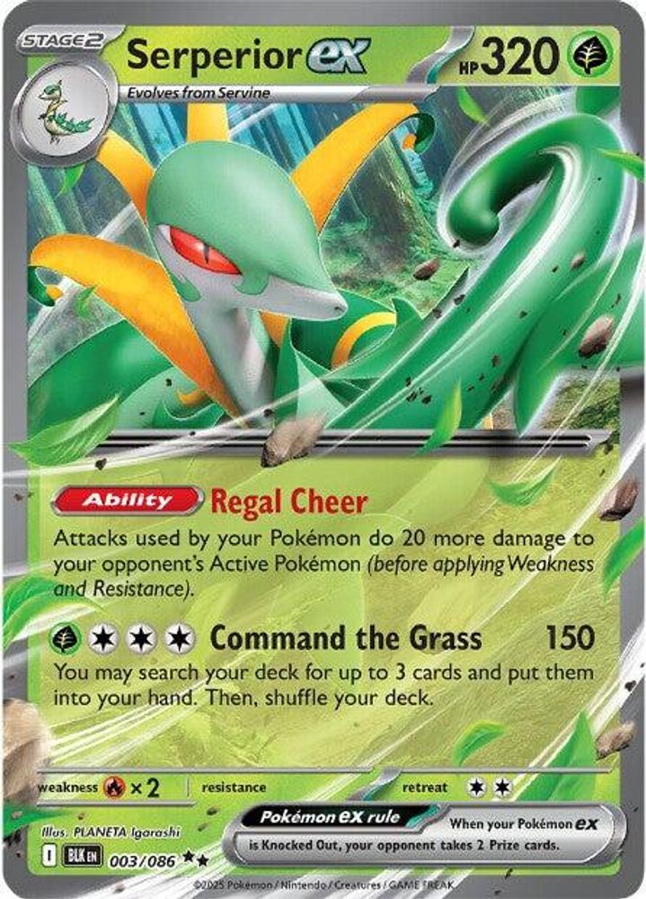Serperior ex - [  003 ] - Double Rare - Pokemon SV Black Bolt