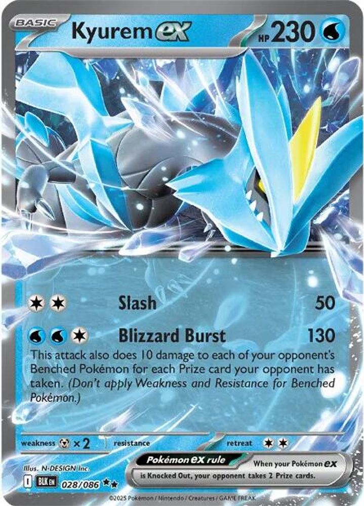 Kyurem ex - [  028 ] - Double Rare - Pokemon SV Black Bolt