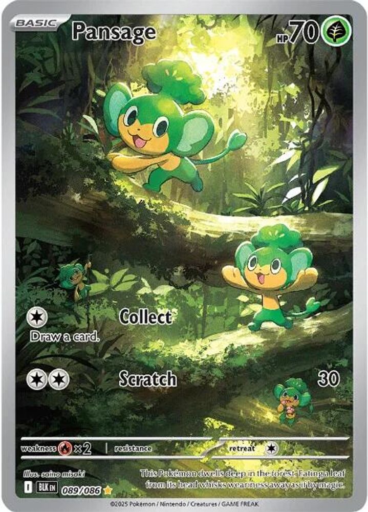 Pansage - [  089/086 ] - Illustration Rare - Pokemon SV Black Bolt