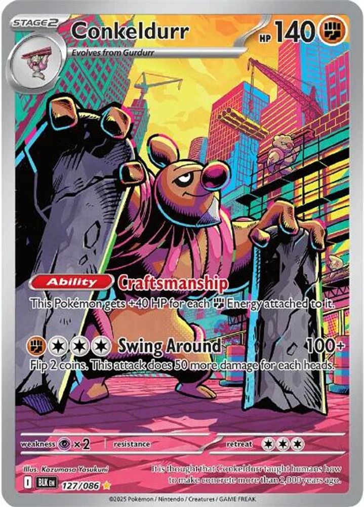 Conkeldurr - [  127/086 ] - Illustration Rare - Pokemon SV Black Bolt
