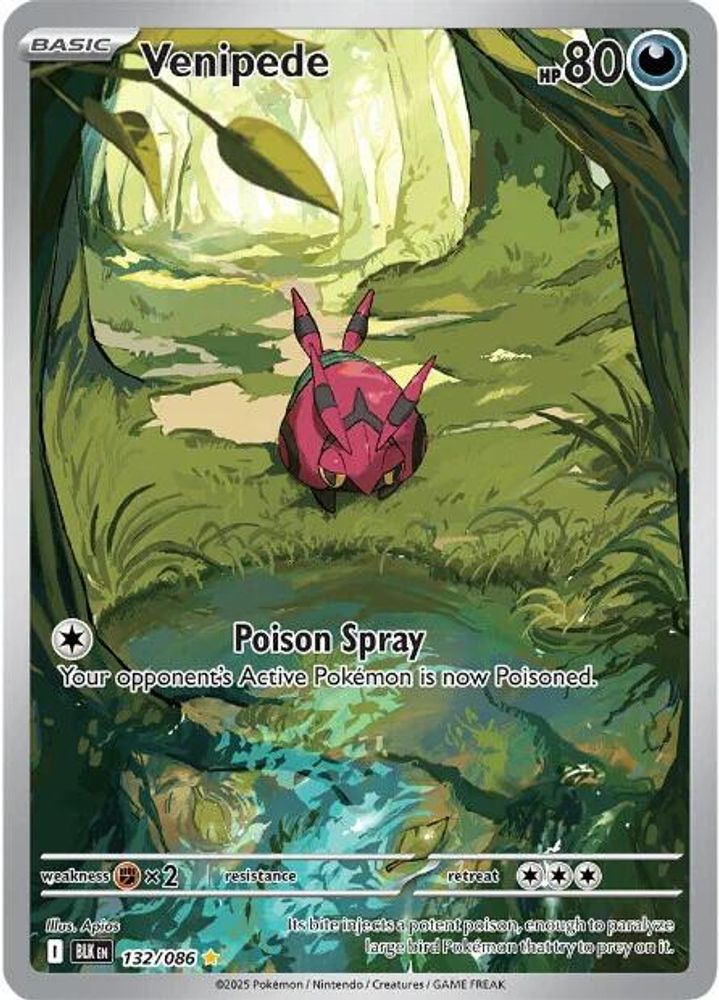 Venipede - [  132/086 ] - Illustration Rare - Pokemon SV Black Bolt