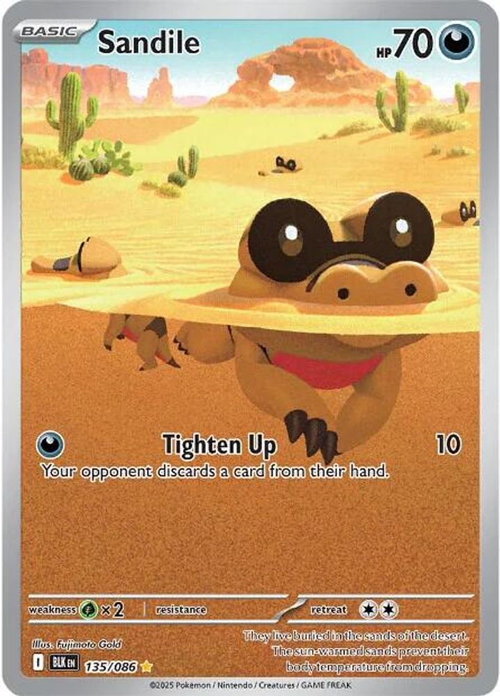 Sandile - [  135/086 ] - Illustration Rare - Pokemon SV Black Bolt