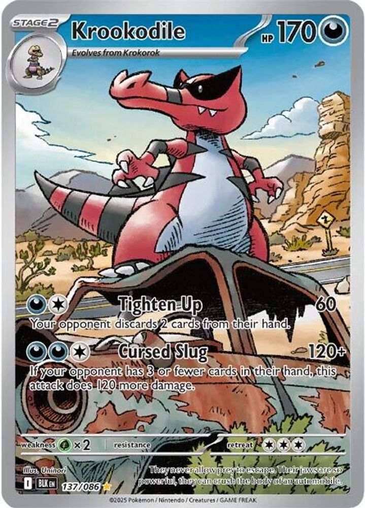 Krookodile - [  137/086 ] - Illustration Rare - Pokemon SV Black Bolt